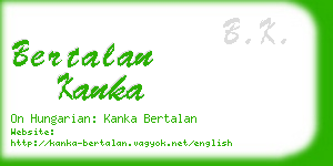 bertalan kanka business card